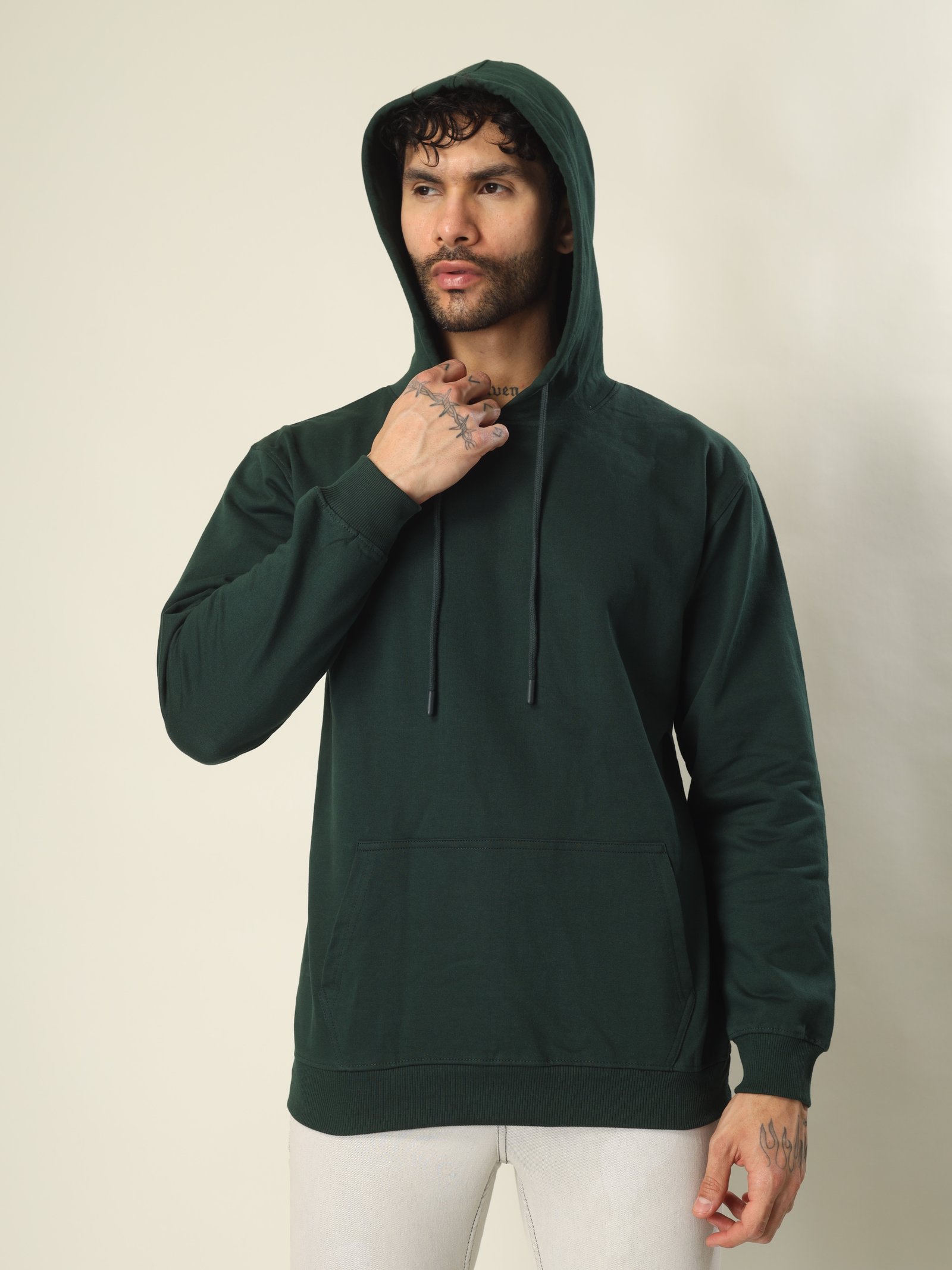 Hoodie Unisex Solid  Green