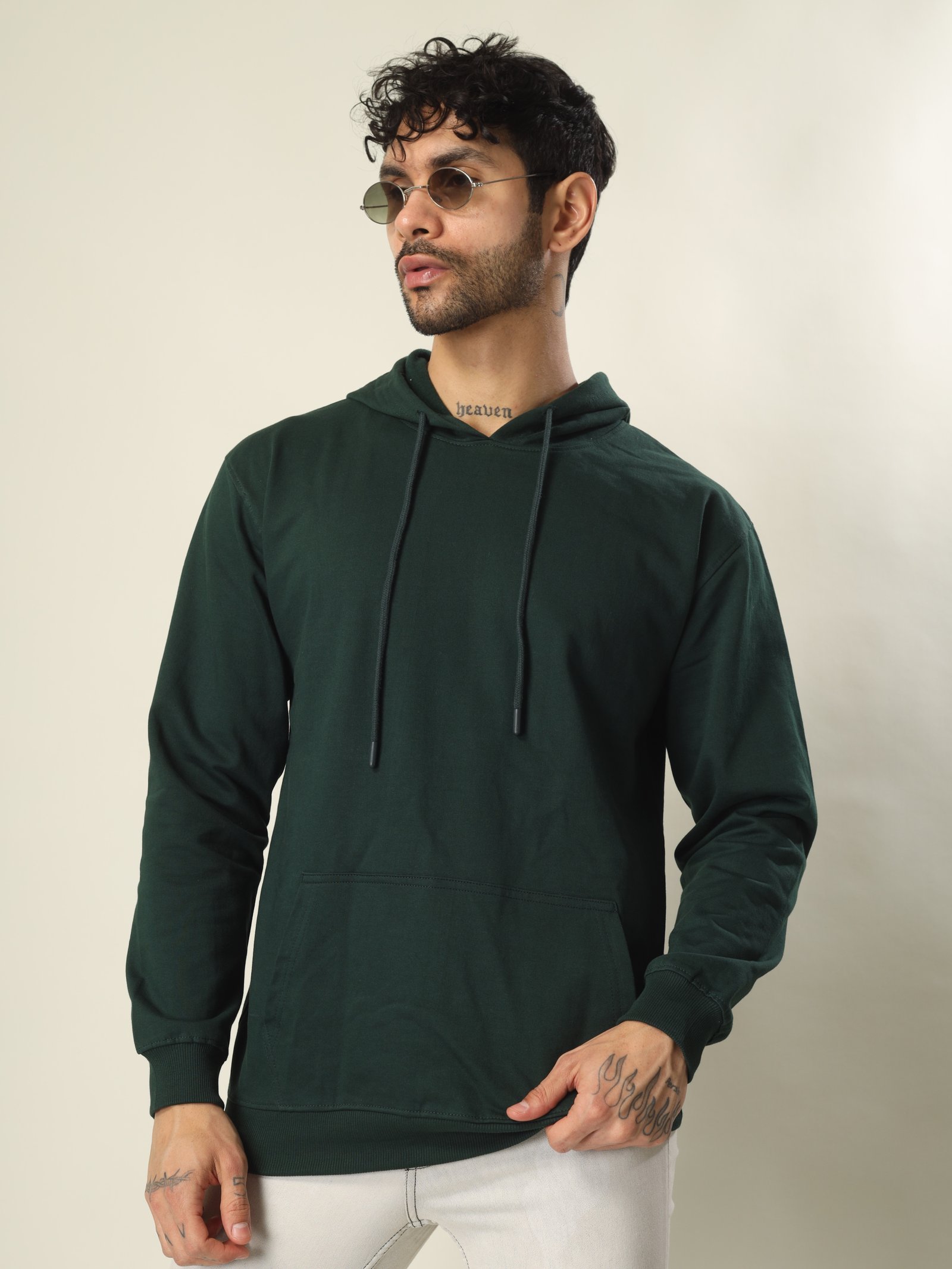 Hoodie Unisex Solid  Green