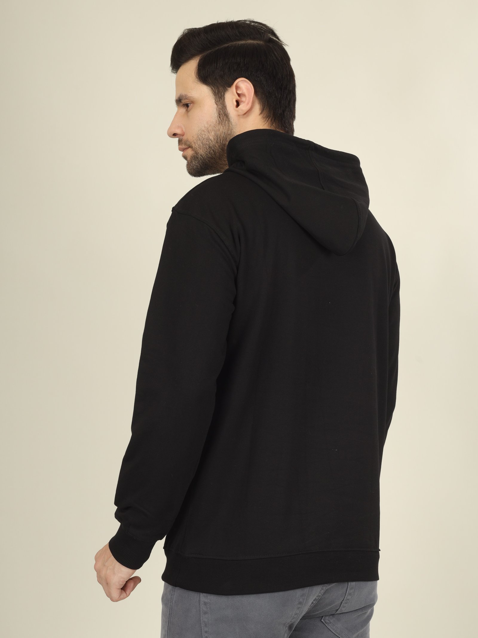 Hoodie Unisex Solid (Black)