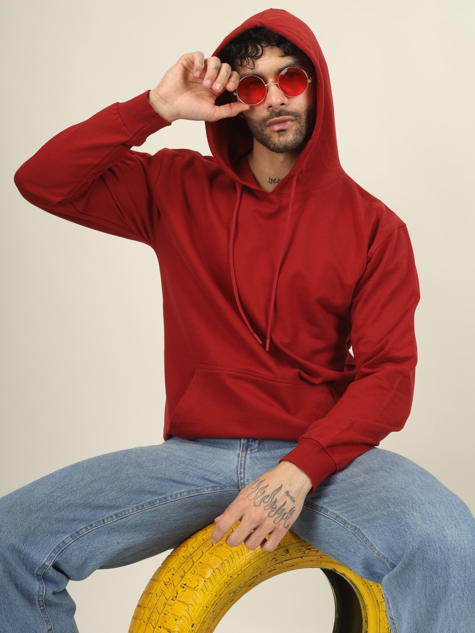 Hoodie Unisex Solid (Red)