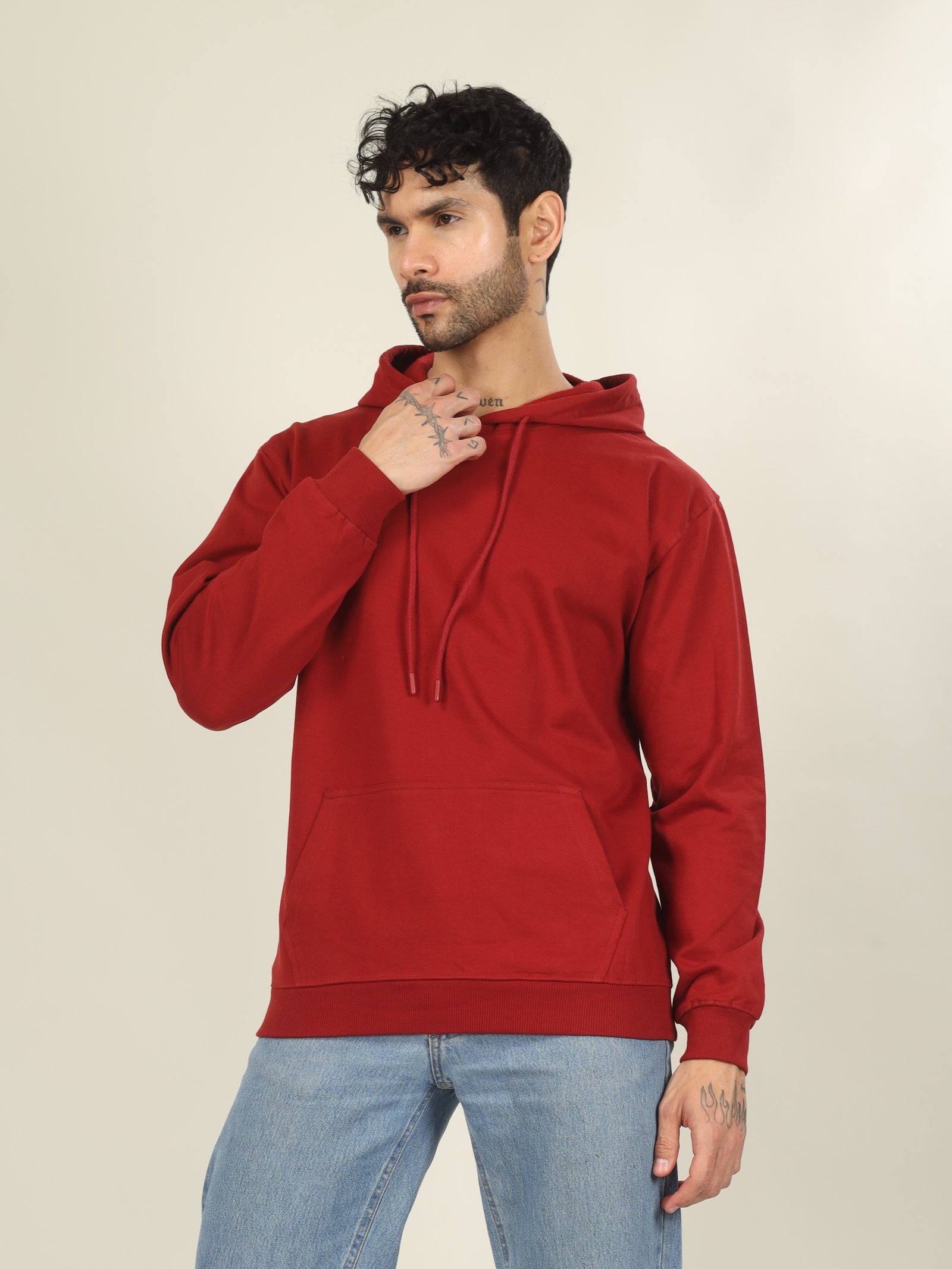 Hoodie Unisex Solid (Red)