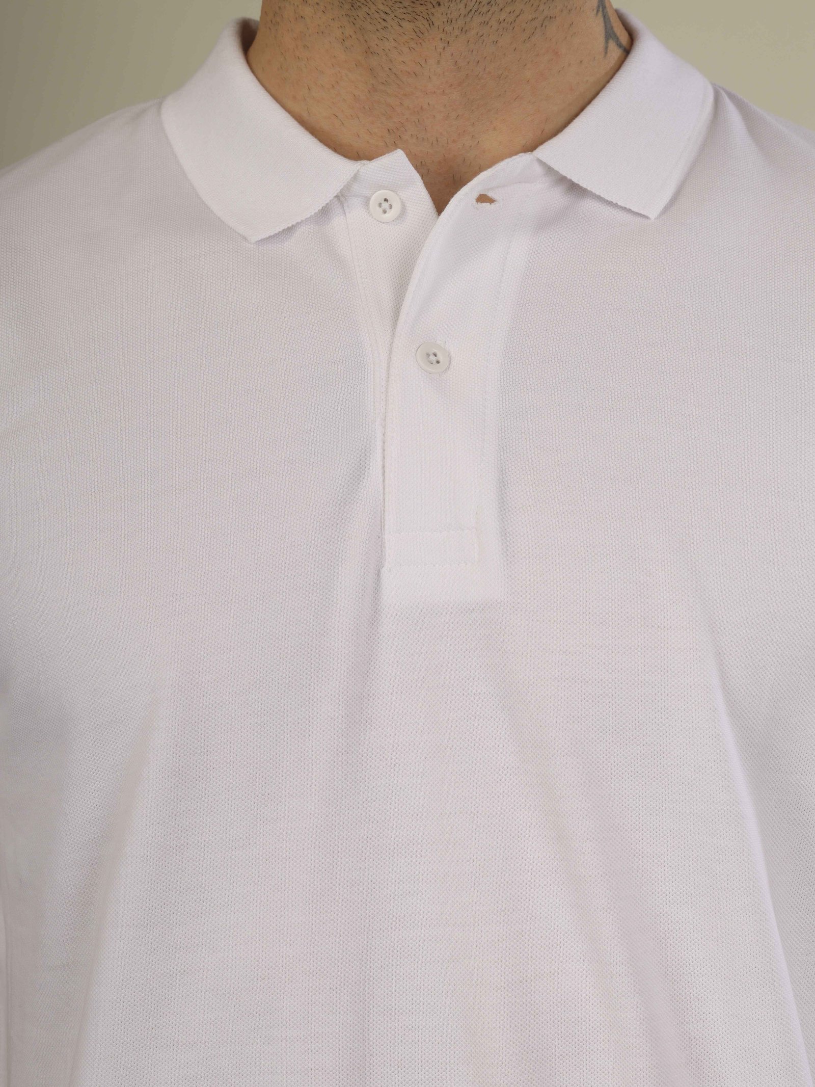 Mens Polo Collar T-Shirt(White)