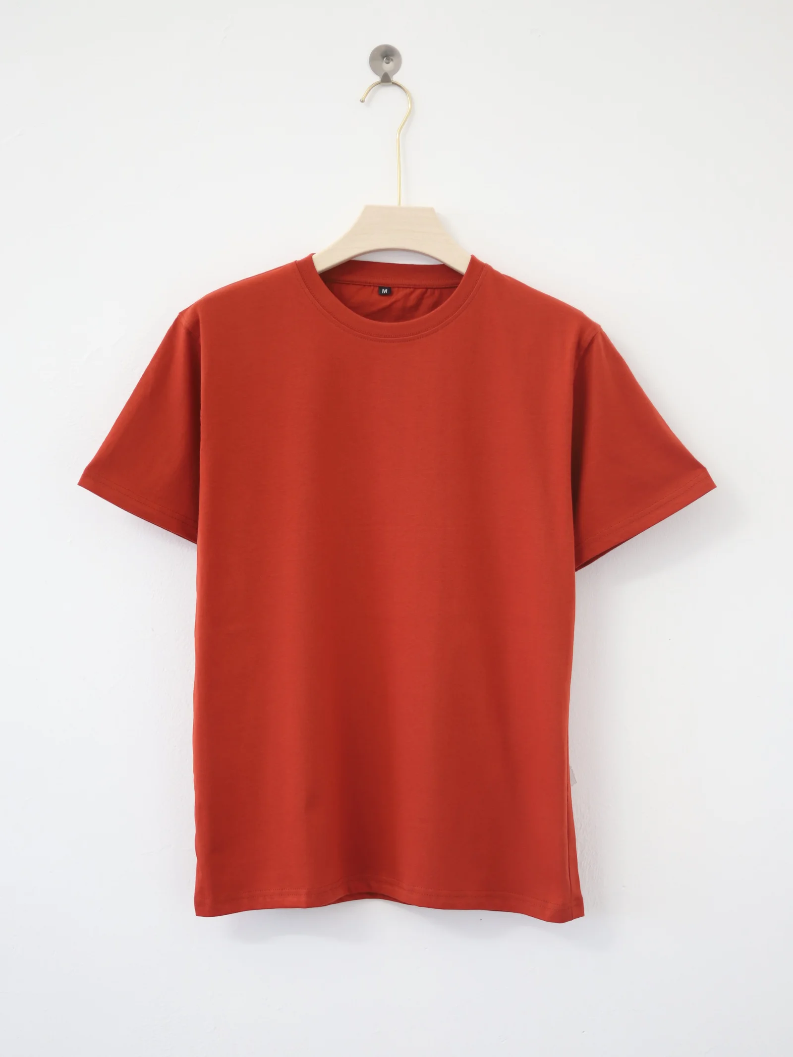 Regular Half Sleeve Plain T-Shirt Cotton (Rust)