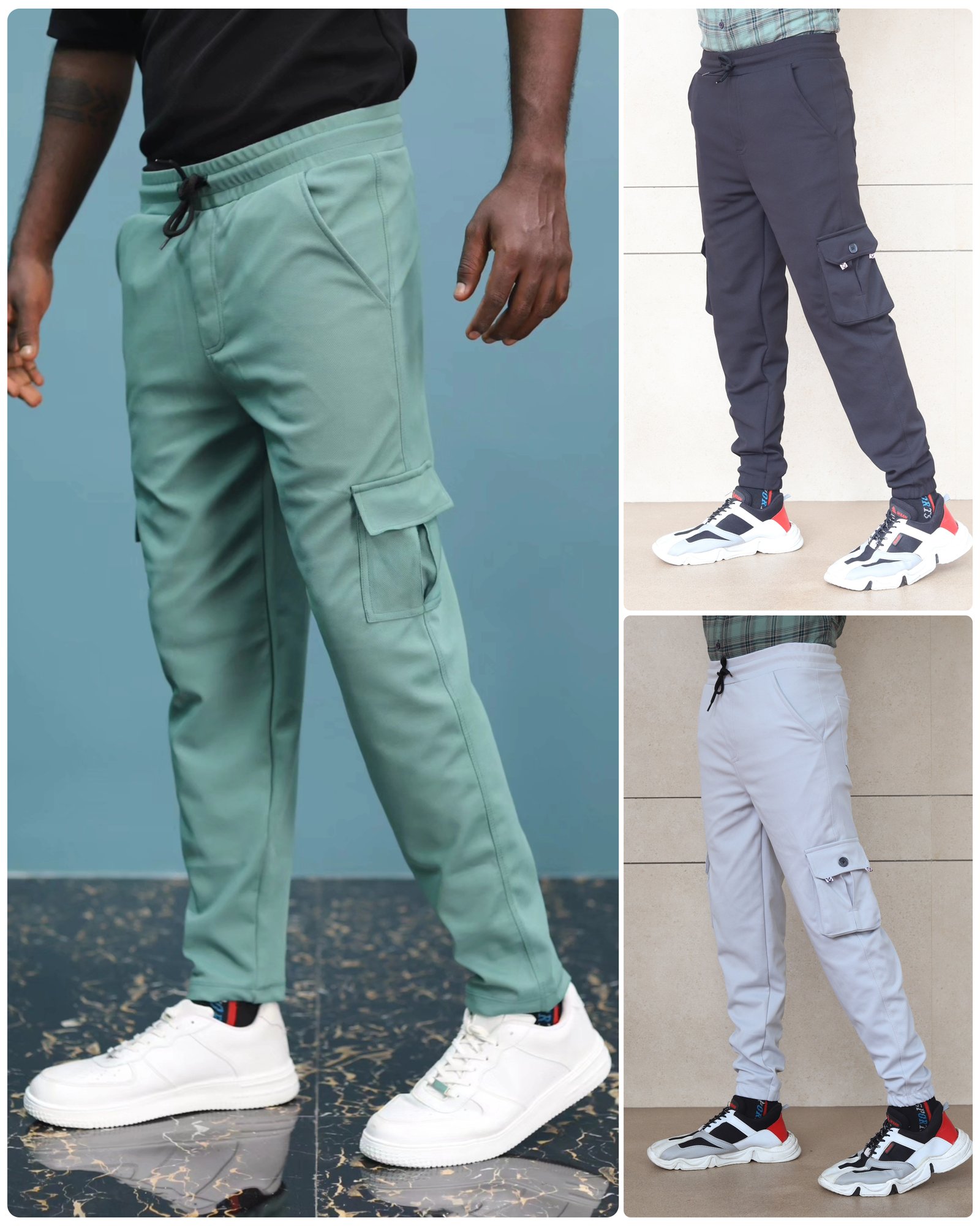 Cargo Pants Pack 3 Combo(Green,Black,LGrey)