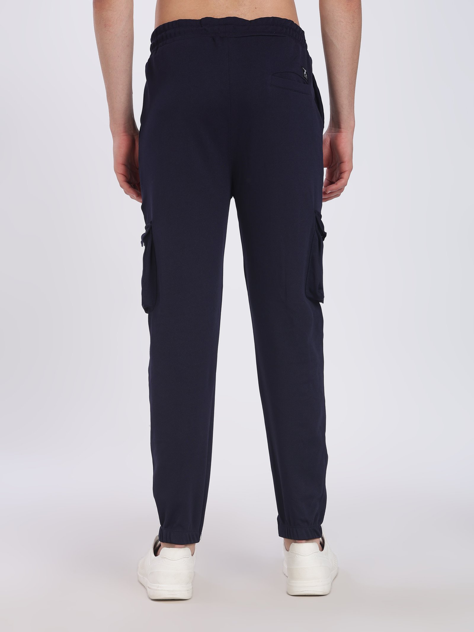 Lycra Cargo Pants Five Pocket With cuff (Navy blue)