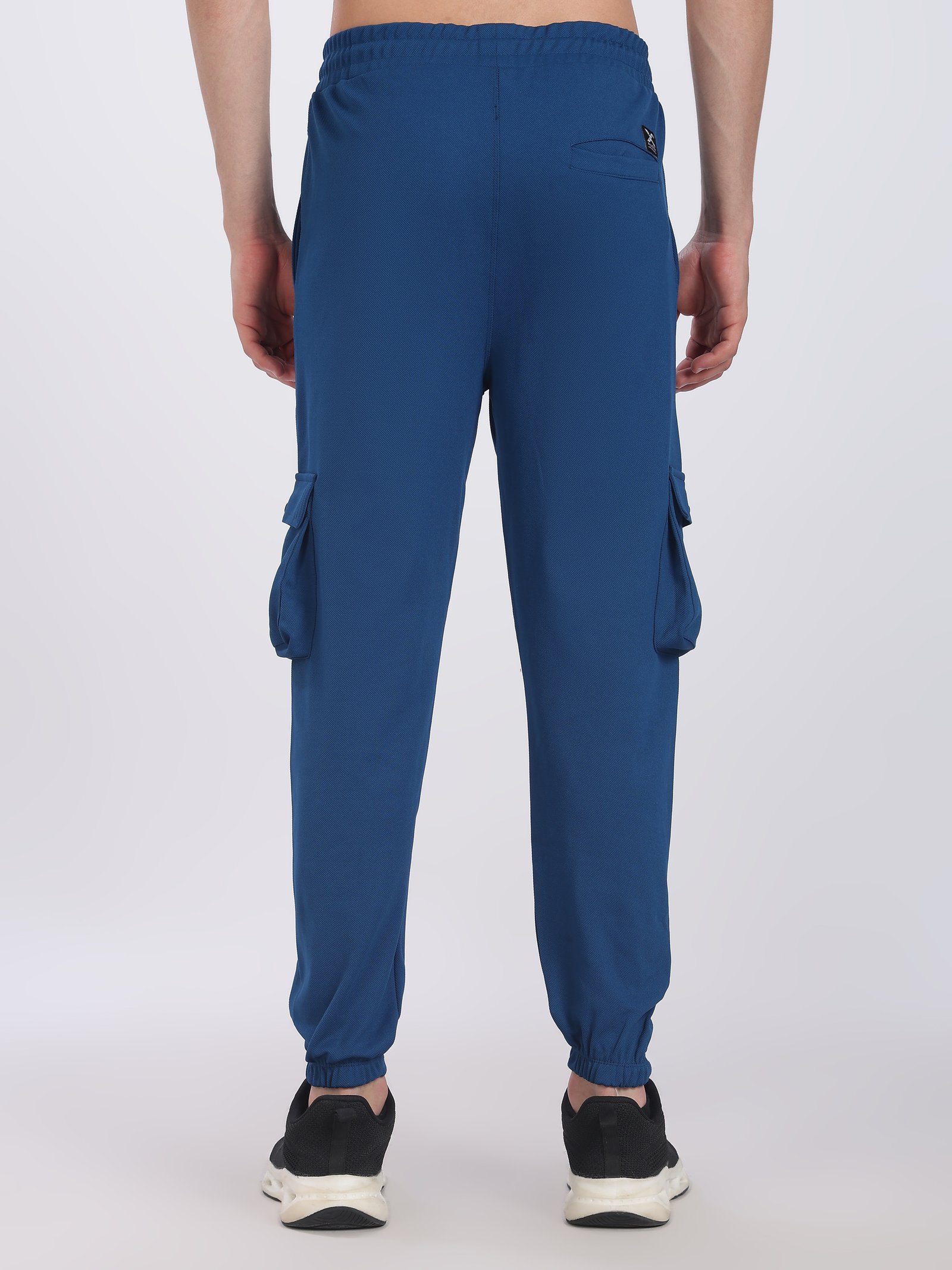 Lycra Cargo Pants Five Pocket With cuff(Airforce Blue)