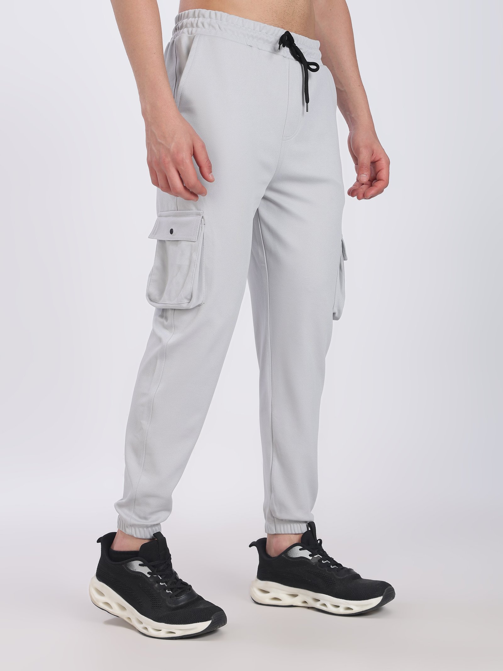 Lycra Cargo Pants Five Pocket With cuff (Grey)