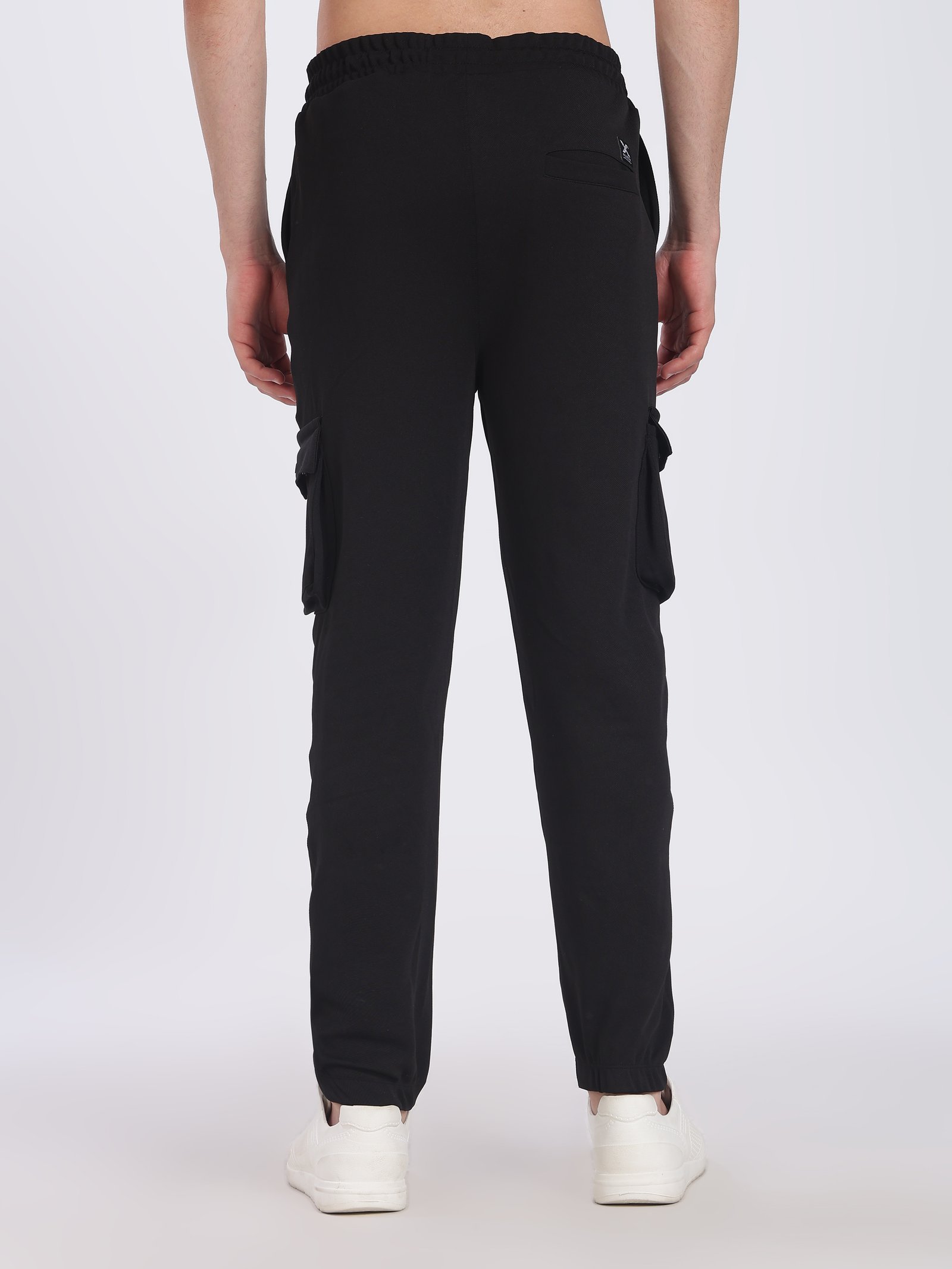 Lycra Cargo Pants Five Pocket With cuff(Black)