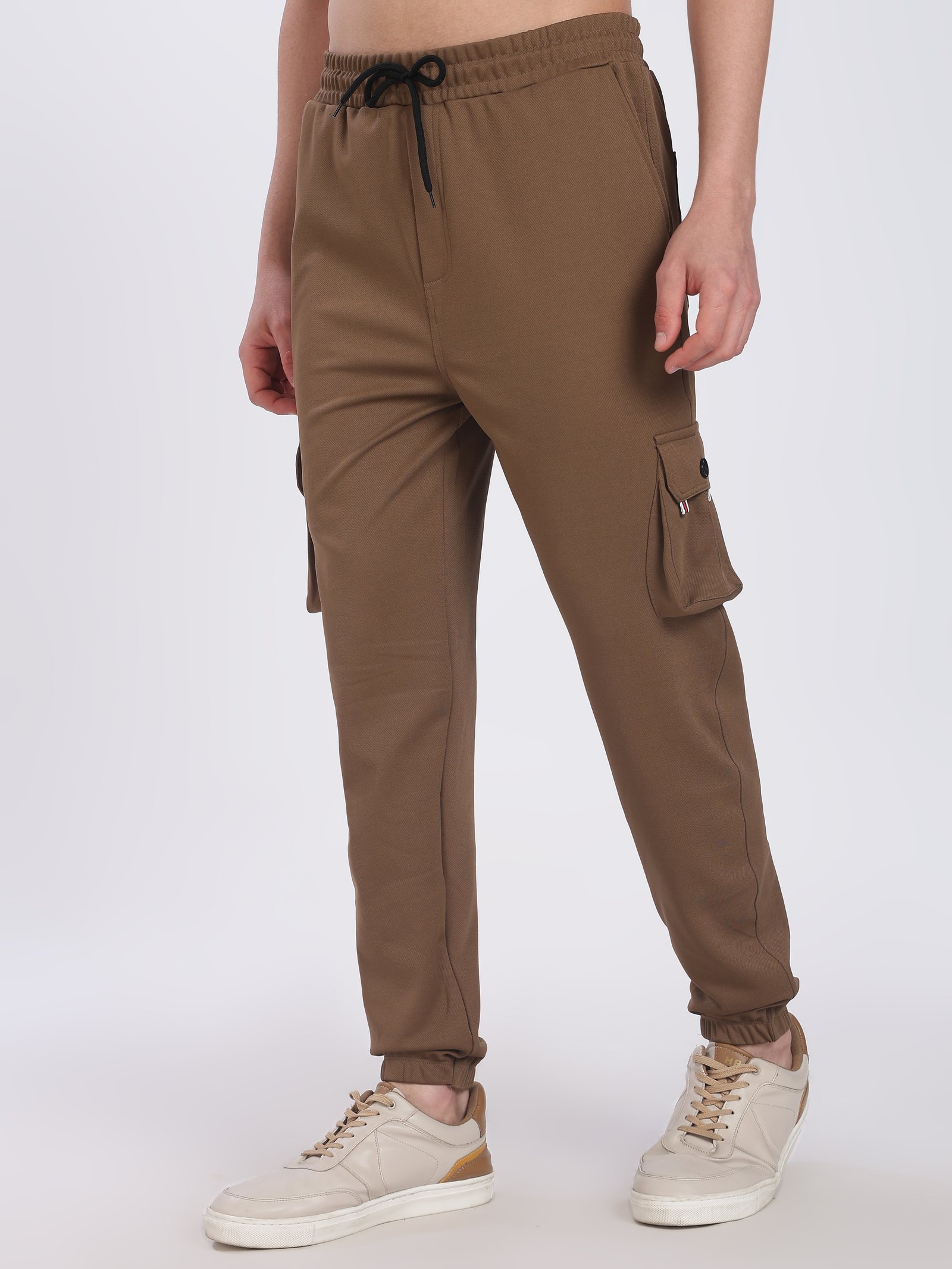Lycra 6 Pocket Cargo Pant With cuff (Brown)