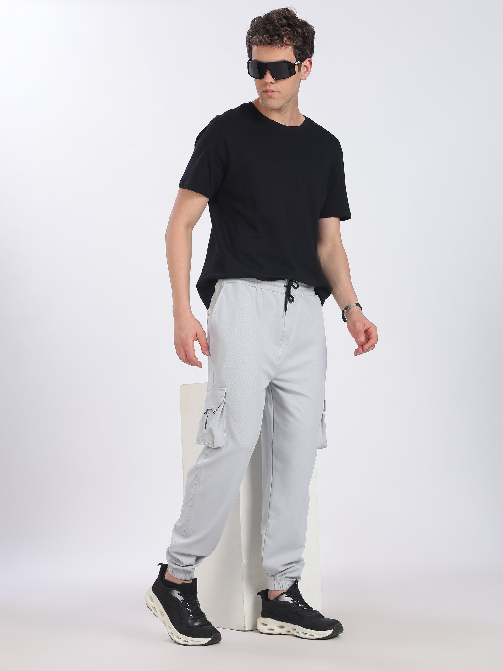 Lycra 6 Pocket Cargo Pant With cuff (LIght Grey)