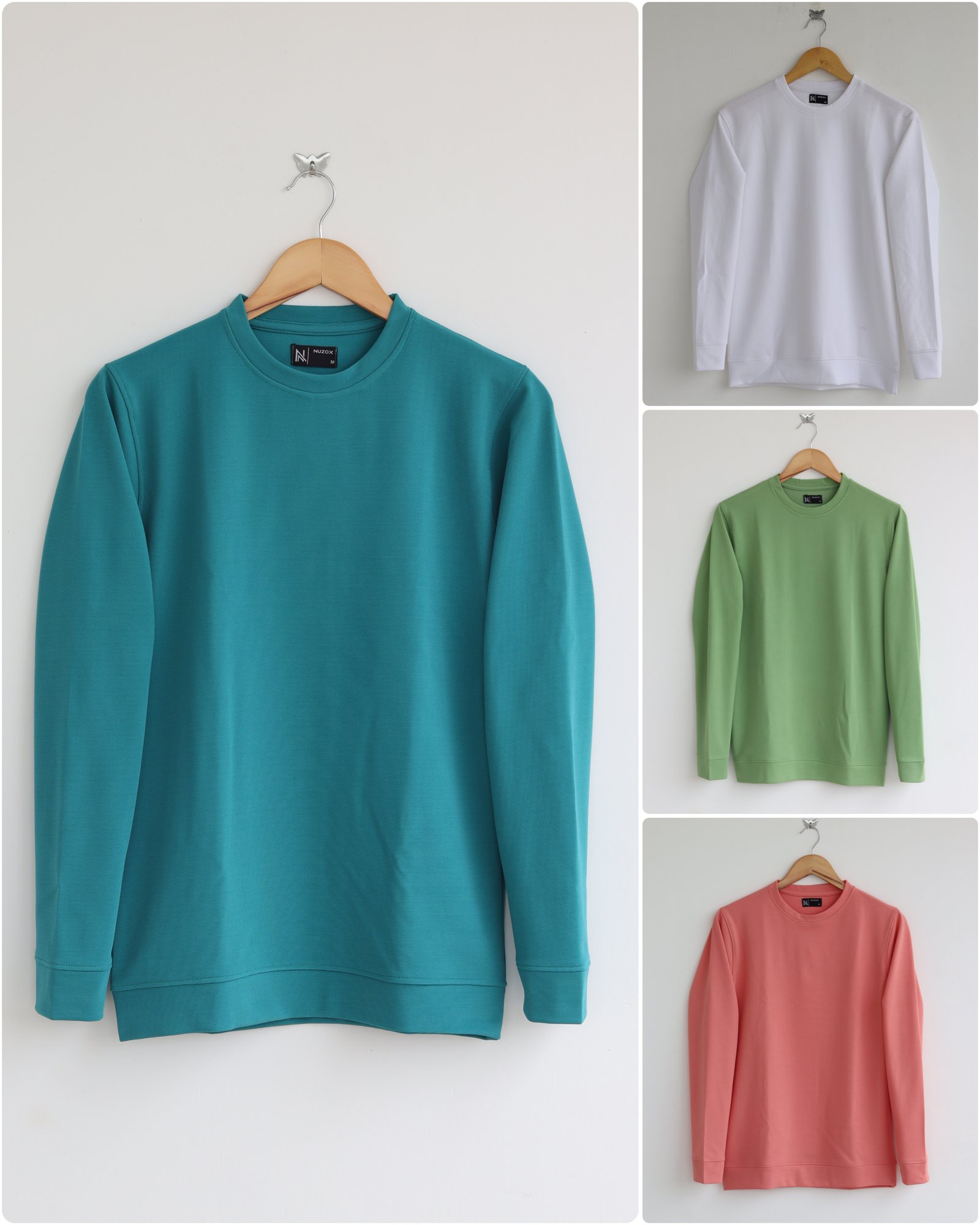 Plain Full Hand T-Shirt Lycra Combo (Peacock Green,White, Pista Green, Baby Pink)