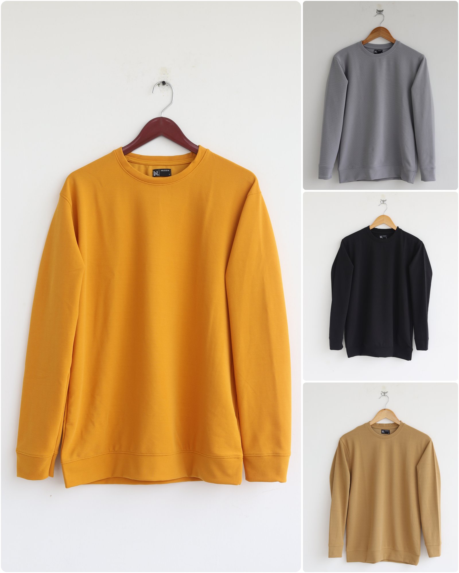Plain Full Hand T-Shirt Lycra Combo (Yellow, Grey, Black,Dark Sandal)