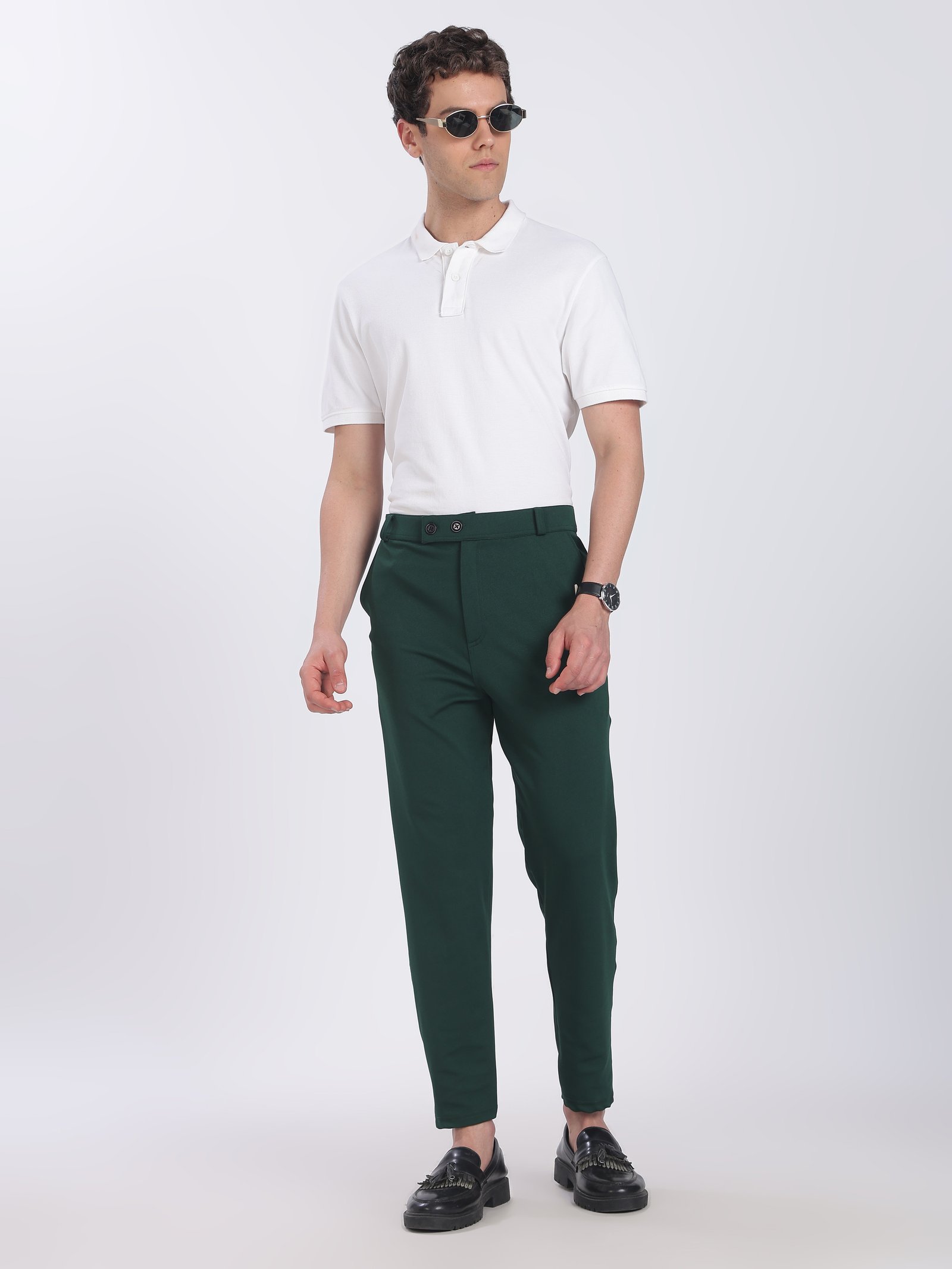Lycra Formal Pant for Men(Bottel Green)