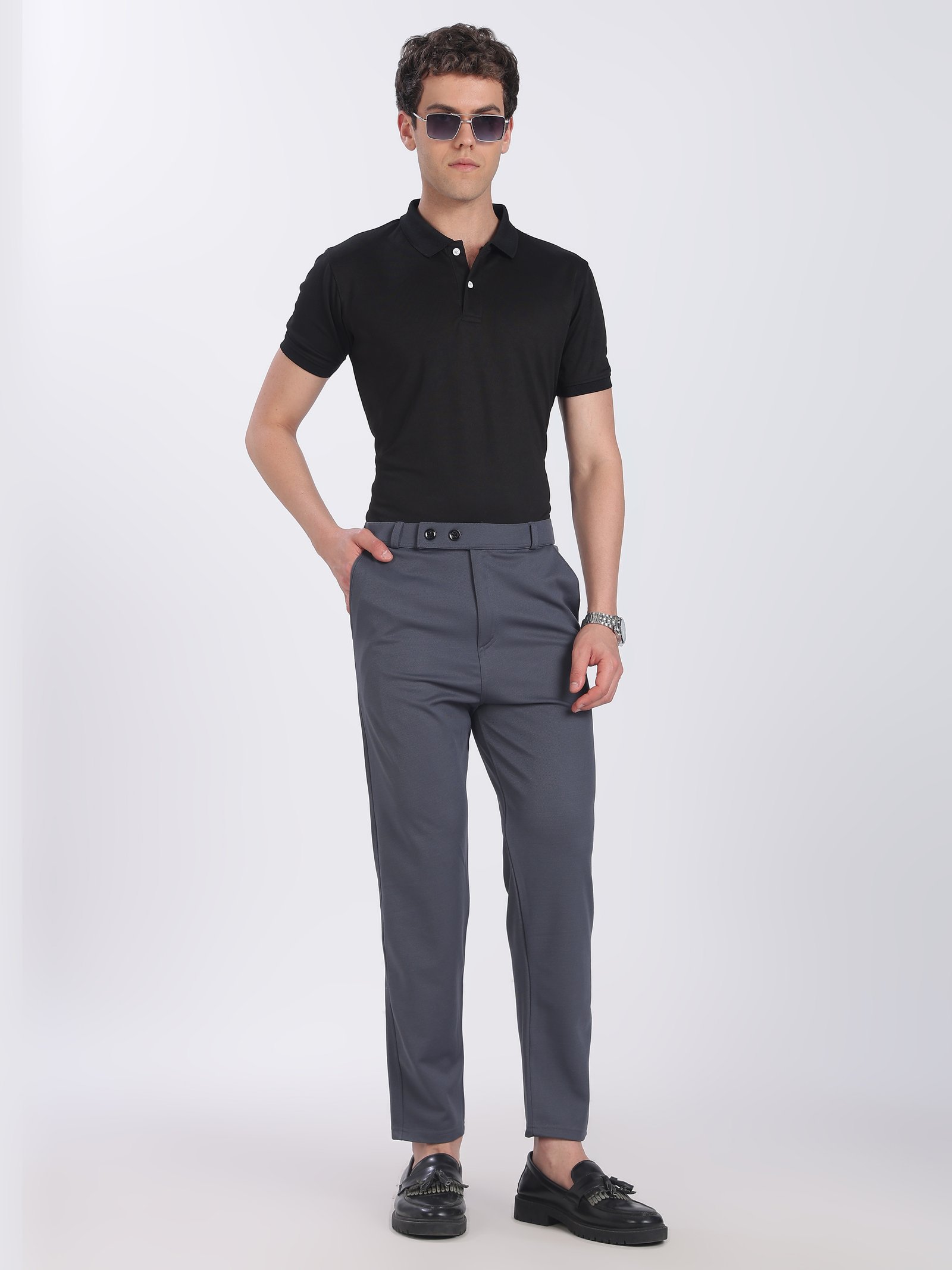 Lycra Formal Pant for Men(Dark Grey)