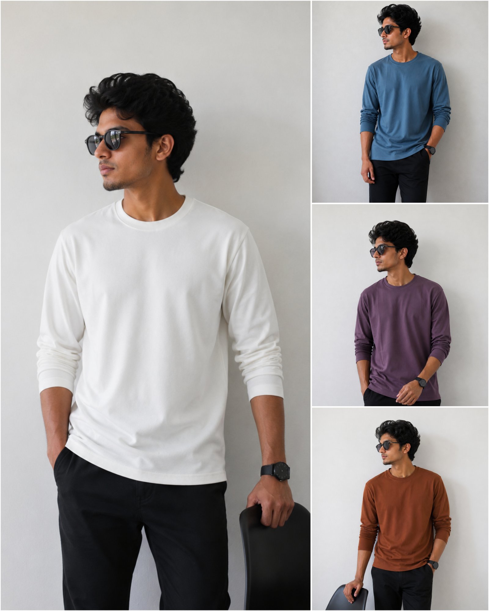 Plain Full Hand T-Shirt Lycra Combo