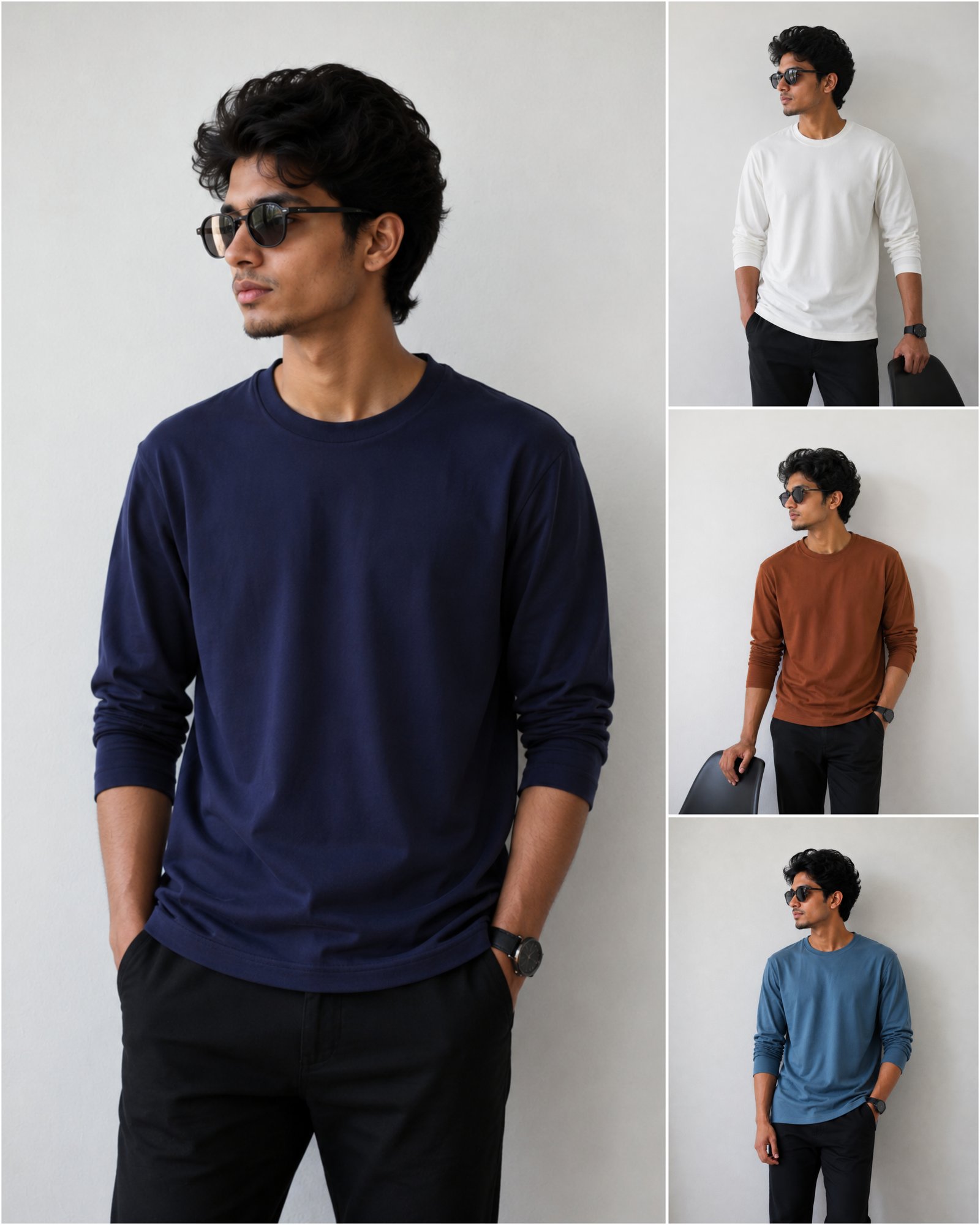 Plain Full Hand T-Shirt Lycra Combo