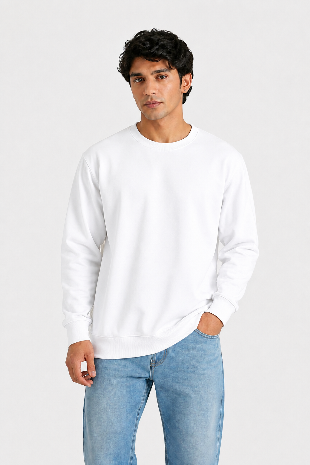 Cotton Full Sleeve Sweatshirt For Men (Wine)
