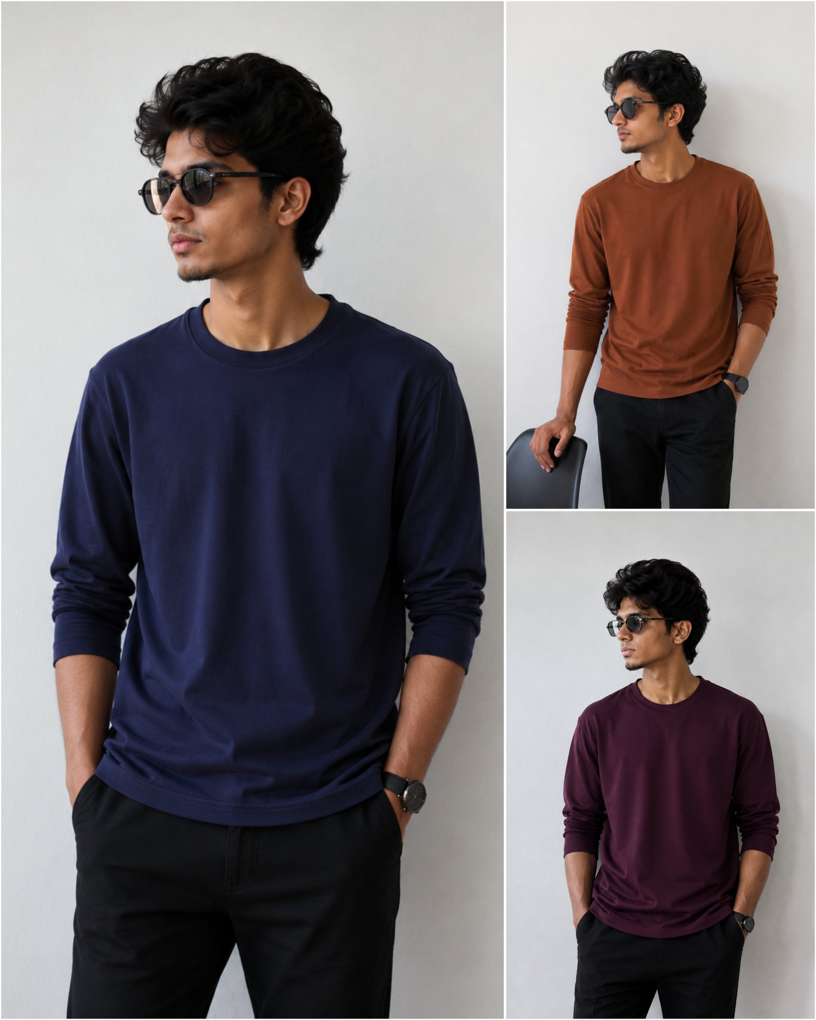 Plain Full Hand T-Shirt Lycra Combo