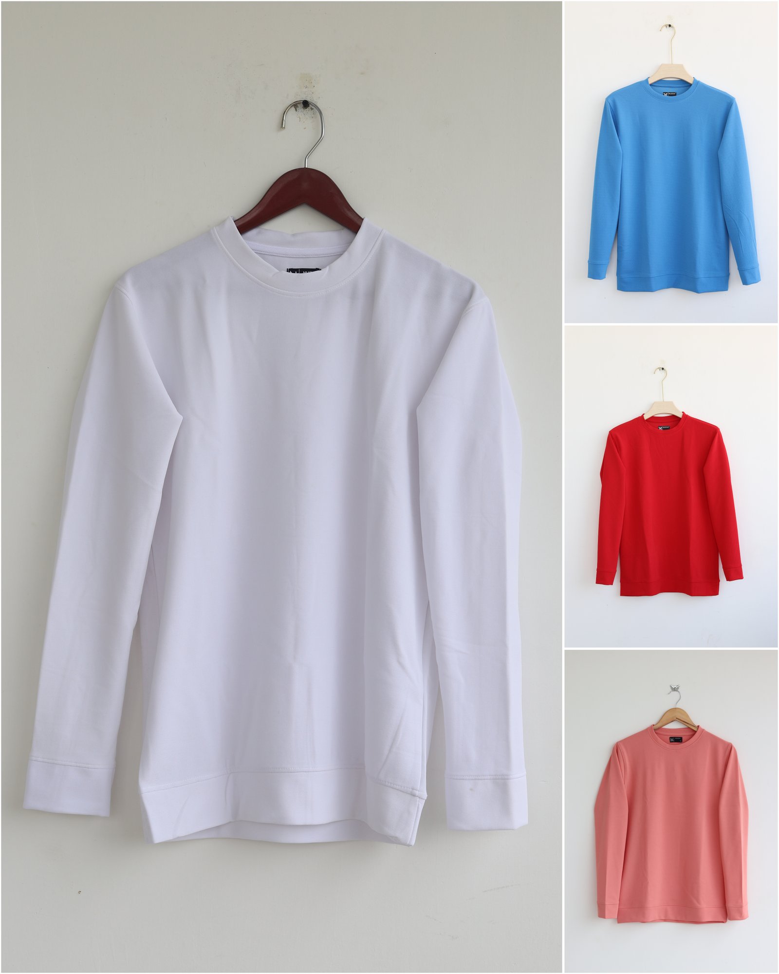 Plain Full Hand T-Shirt Lycra Combo (White,Pink,Red,Blue)