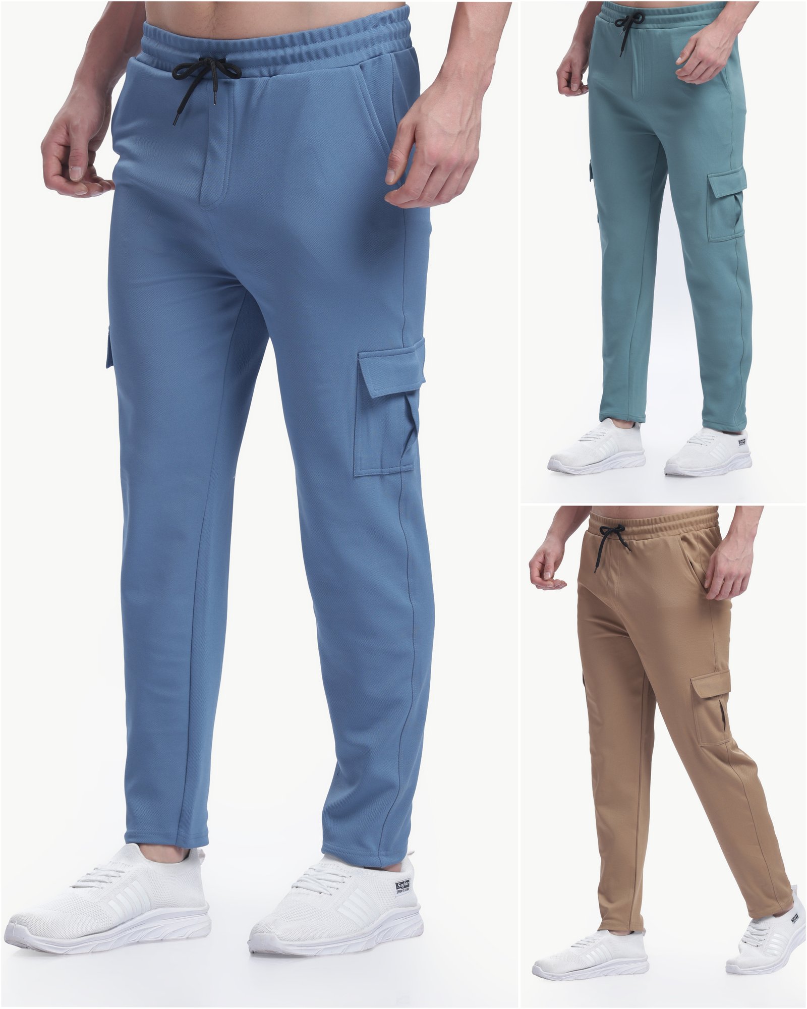 3 Combo Lycra Cargo Pants Five Pocket Without cuff