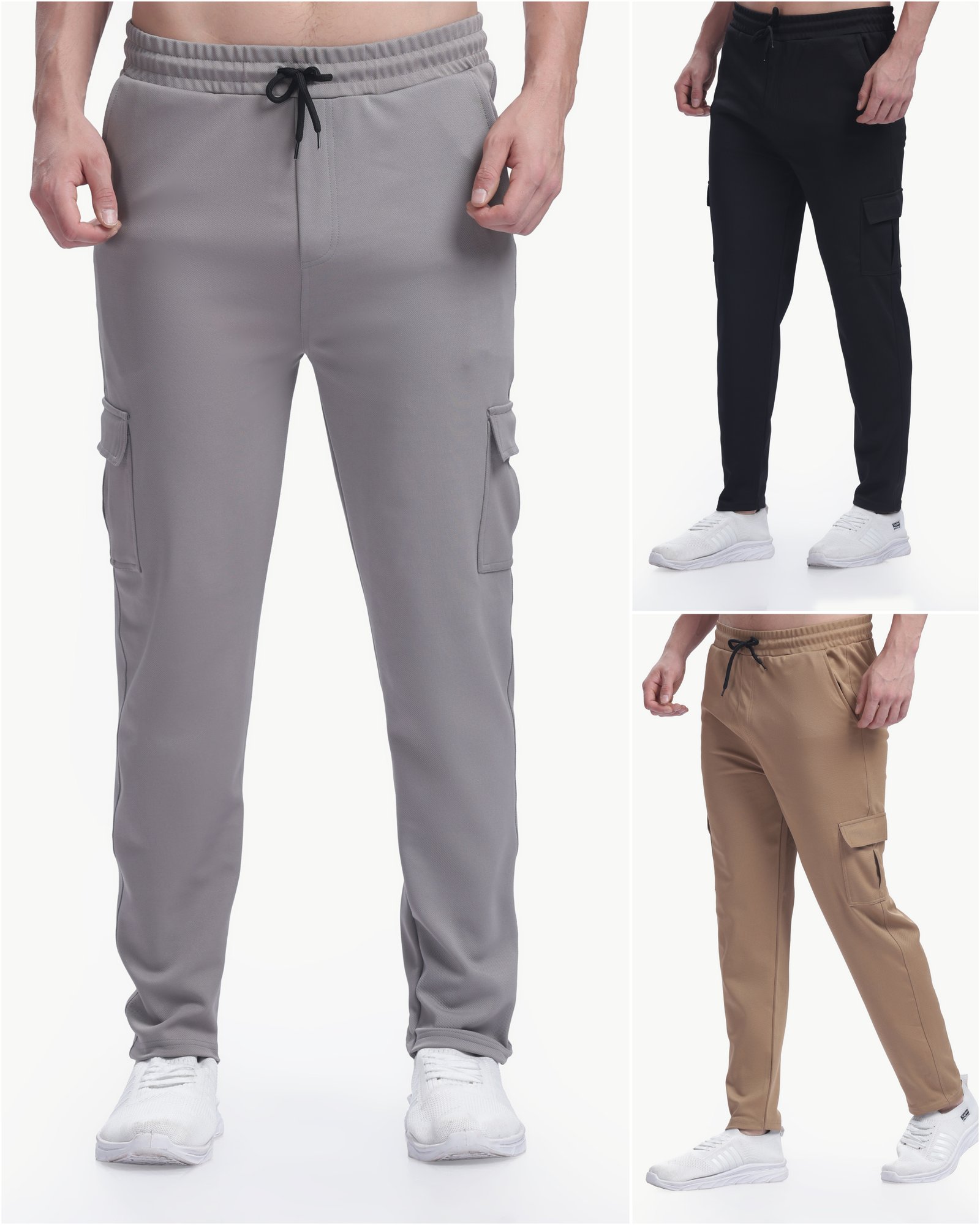 3 Combo Lycra Cargo Pants Five Pocket Without cuff