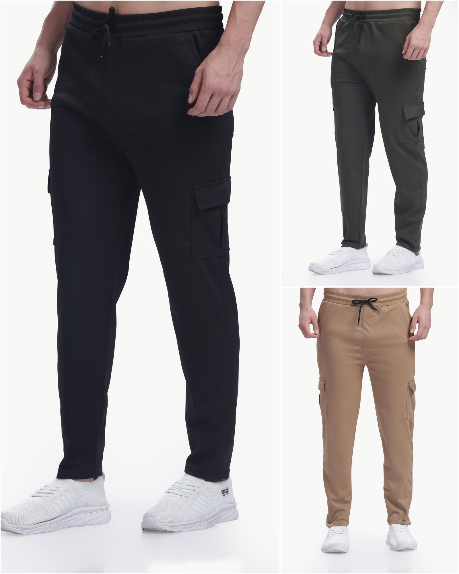 3 Combo Lycra Cargo Pants Five Pocket Without cuff
