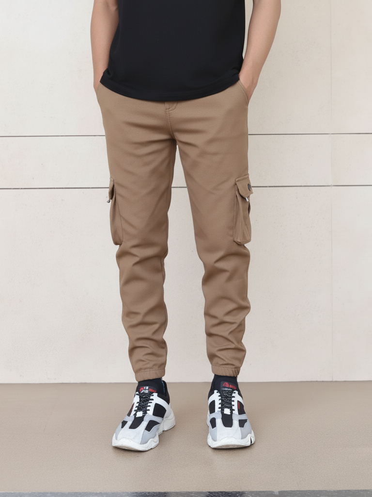 Lycra 6 Pocket Cargo Pant (Brown)