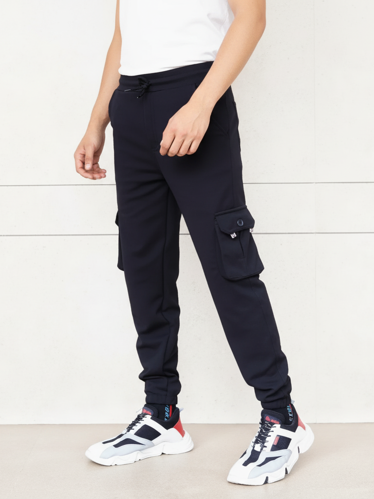 Lycra 6 Pocket Cargo Pant (Black)