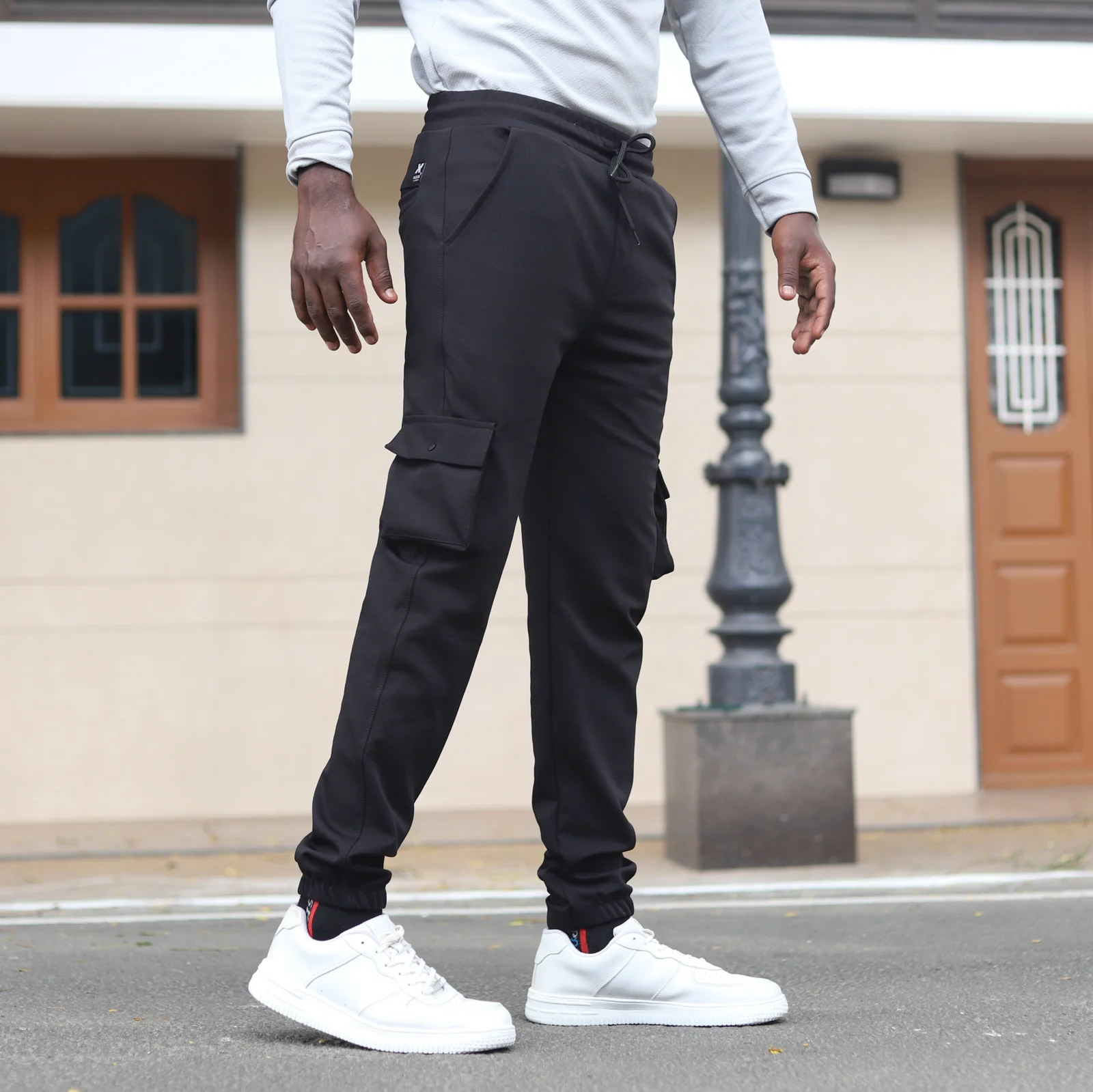 Lycra 6 Pocket Cargo Pant (Black)