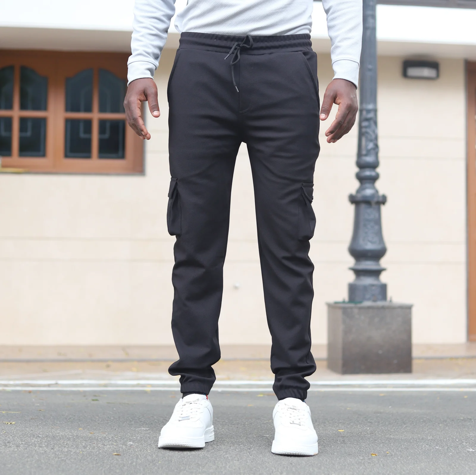Lycra 6 Pocket Cargo Pant (Black)